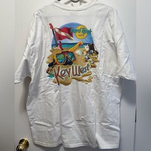 Vintage Hard Rock Cafe White Tee with Key West Design Size XL
